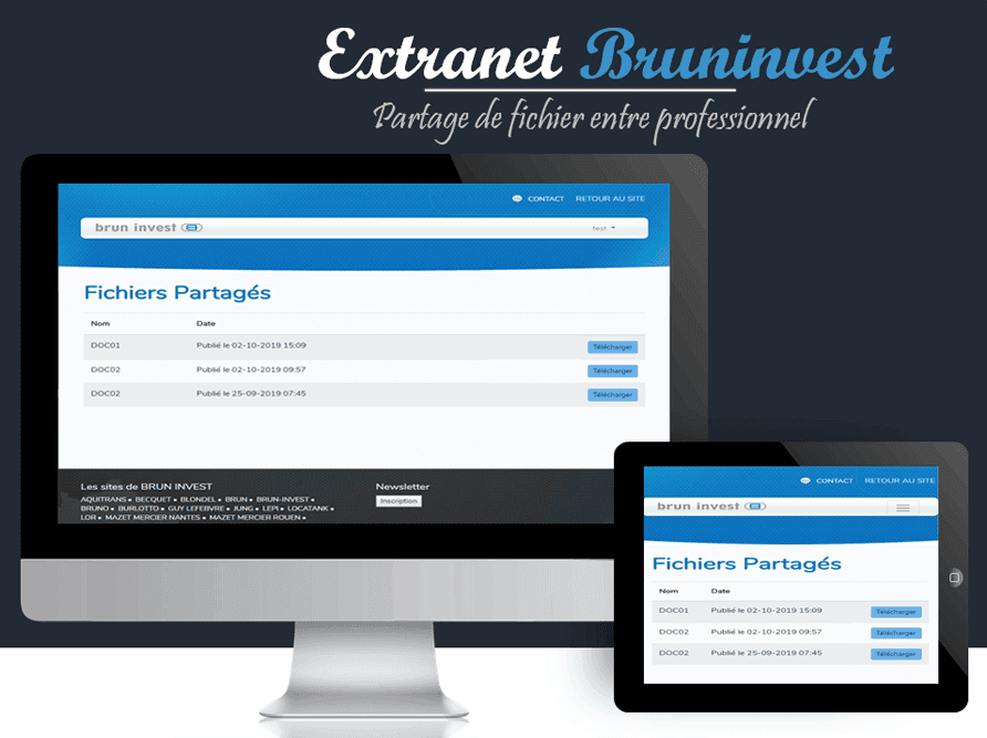 Extranet-BrunInvest — Plateforme de partage sécurisé